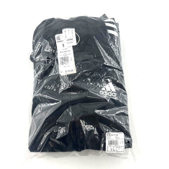 Adidas Men's Black White Essentials 3-Stripes Classic Track Suit Size M - Picture 4 of 10